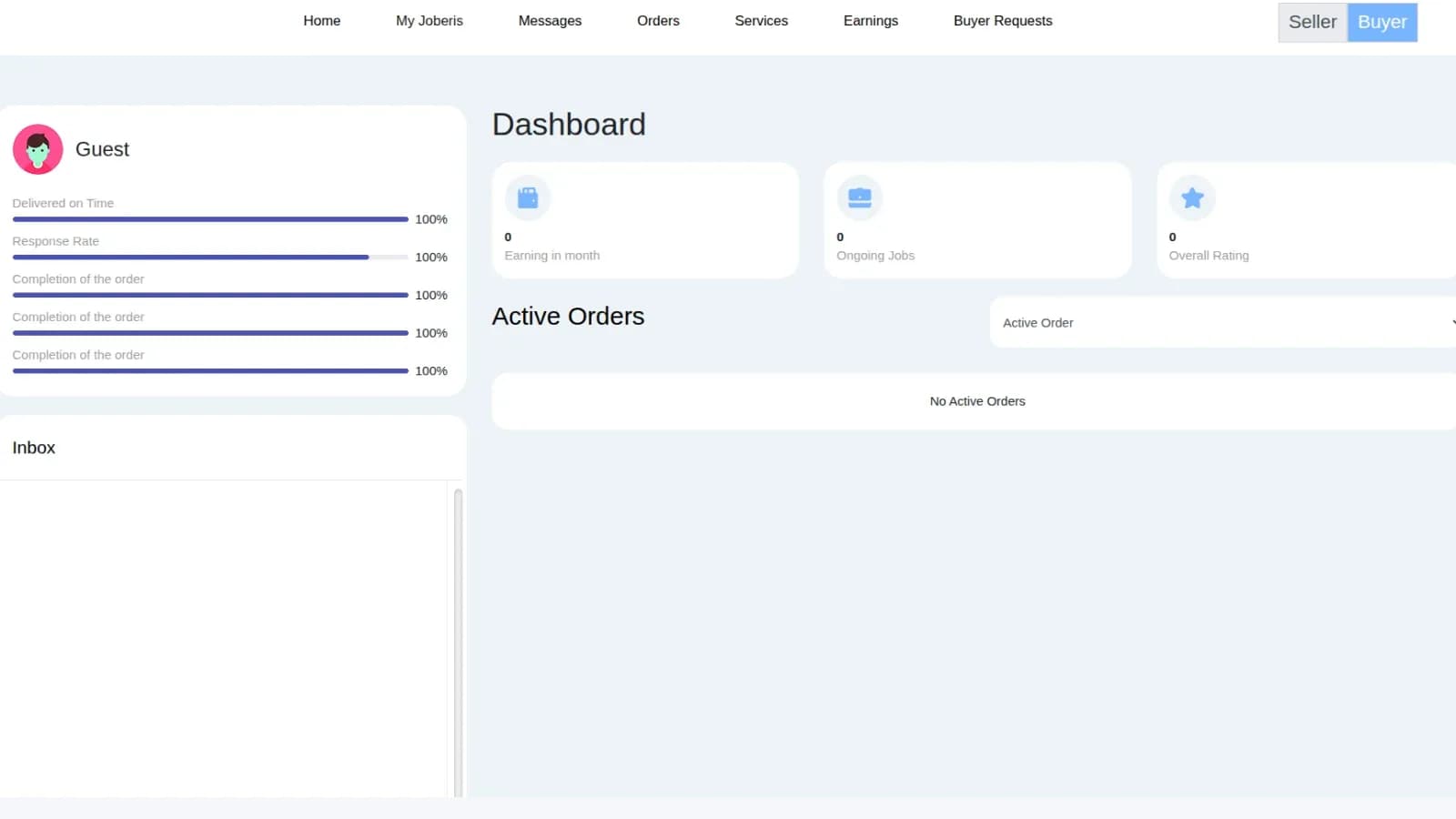 JOBRIS — Freelance Marketplace Platform: Dashboard