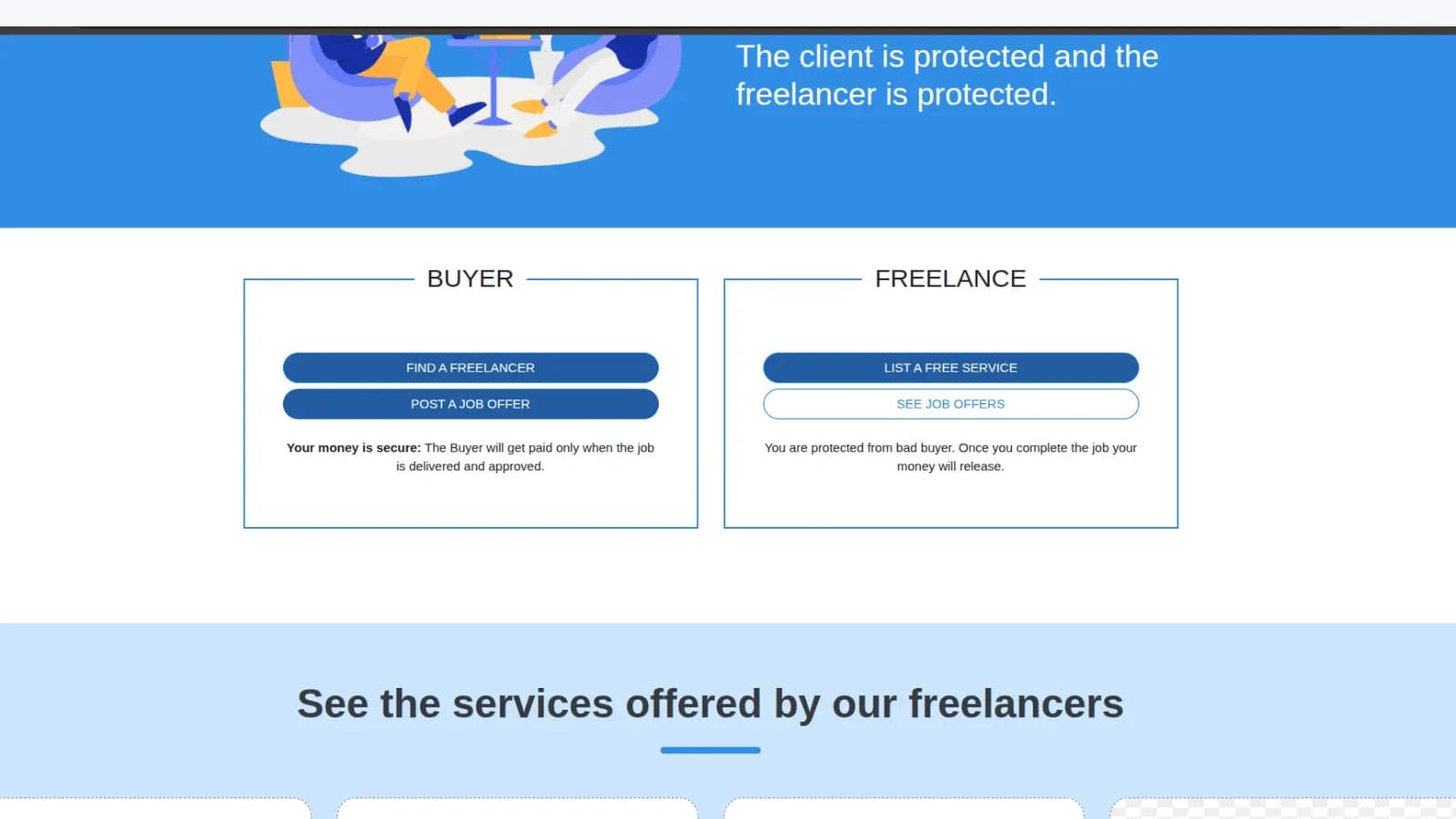 JOBRIS — Freelance Marketplace Platform: Home page